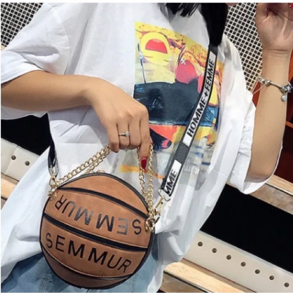 LAST CHANCE Semmur Basketball Purse and Homme + Femme Crossbody strap
